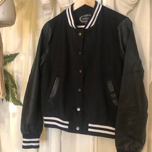 Lightweight varsity bomber jacket